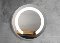 Customized Round Silver Wall Mirror , Hotel Wall Mounted Illuminated Mirror