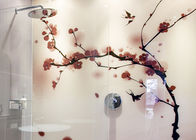 Custom Bathroom Shower Glass , Tempered Digital Ceramic Printing On Glass