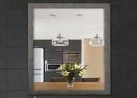 Modern Stylish Wood Frame Wall Mirror , 3-6mm Decorative Bathroom Wall Mirrors