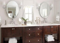 Economical Silver Framed Bathroom Mirrors , Wall Mounted Contemporary Silver Glass Mirror