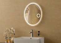 Size Customized Oval Illuminated Bathroom Mirror 5mm Thickness With LED Light Strip