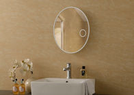 Size Customized Oval Illuminated Bathroom Mirror 5mm Thickness With LED Light Strip