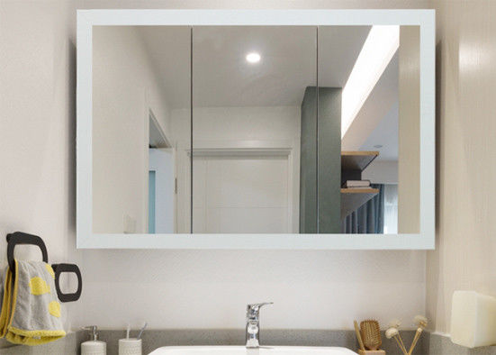 Oak Framed Bathroom Mirrors White Color Size Customized Decorative Dressing Mirrors