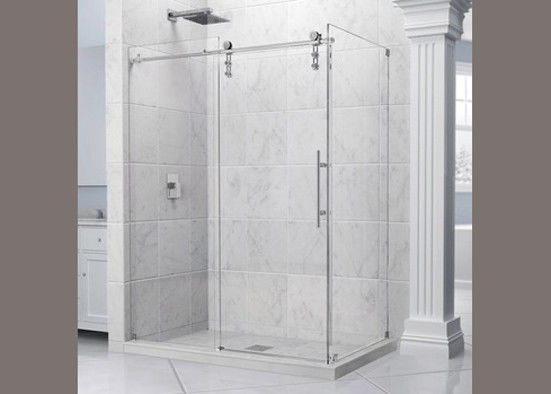 Frameless Custom Bathroom Shower Glass / Clear Tempered Glass Size Customized