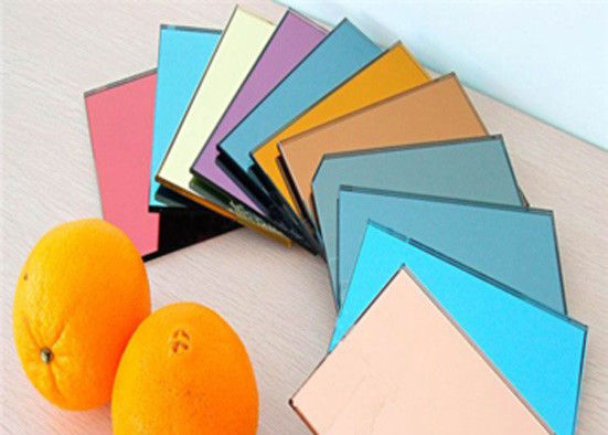 Eco Friendly Decorative Tinted Glass , 3mm Thickness Colored Mirror Glass