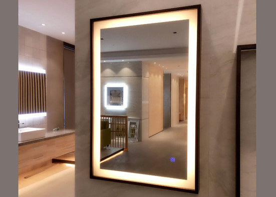 Size Customized Oak Framed Wall Mirrors , Framed Bathroom Vanity Mirrors