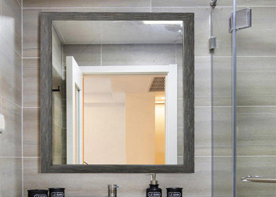 Wood Framed Bathroom Mirrors Modern Stylish Anti Explosion For Hotel / Office